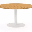 Bari tuintafel rond in wit aluminium en polywood - Dia. 140 x H 74 cm