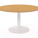 Bari tuintafel rond in wit aluminium en polywood - Dia. 140 x H 74 cm