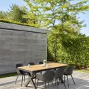 Alicante tuinset in zwart aluminium en polywood tafelblad met 6 Almeria tuinstoelen