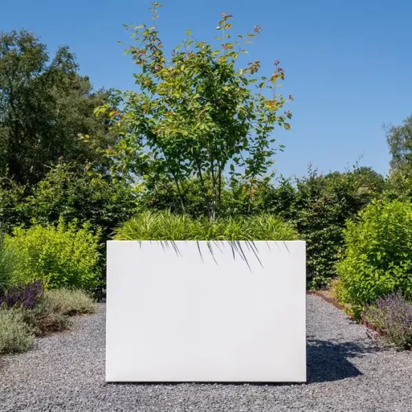 Plantenbak aluminium zwartgrijs 70x70x70cm 